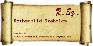 Rothschild Szabolcs névjegykártya